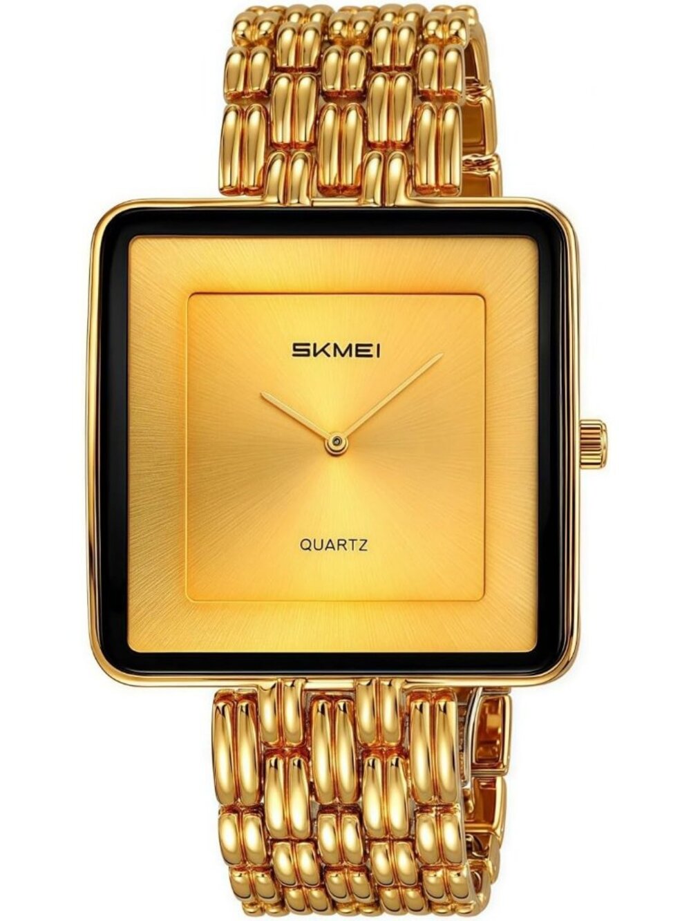Men's Gold  Square Fashion Minimalist Quartz Casual Analog Classic Wrist Watch